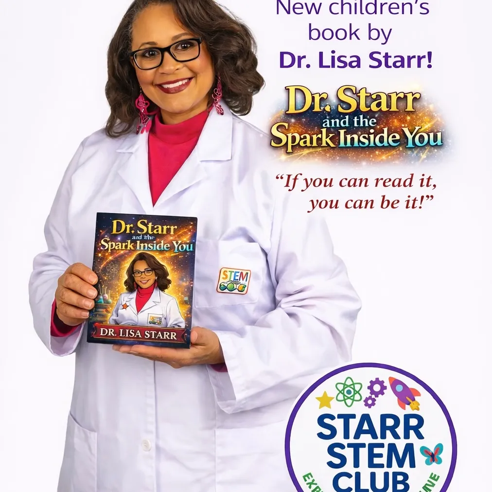 Dr. Lisa Starr with her STEM book